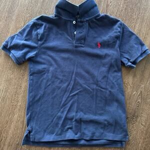 Polo Ralph Lauren Boys Navy Blue Polo Shirt Sz M 10-12
